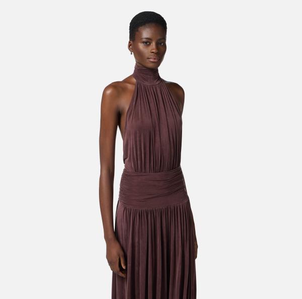 Elisabetta Franchi Robe En Jersey Pour Le Tapis Rouge Avec Décolleté Dans Le Dos