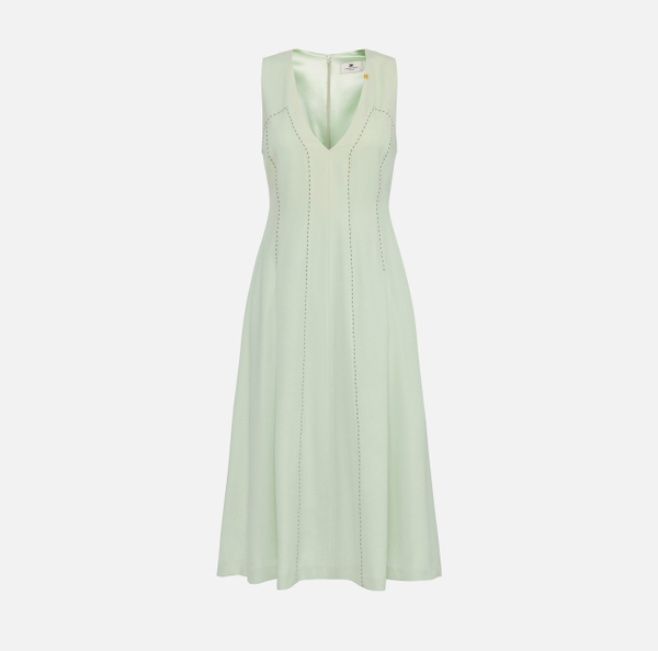 elisabetta franchi Robe en laine légère avec surpiqûres contrastées