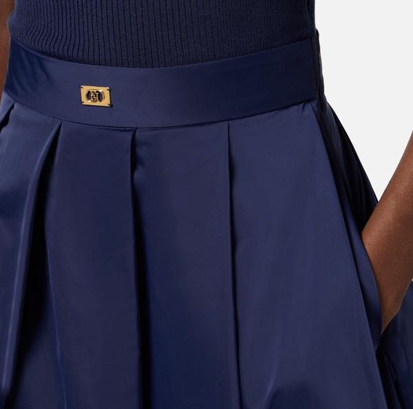 Elisabetta Franchi Robe En Micro-côtes Avec Jupe En Voile