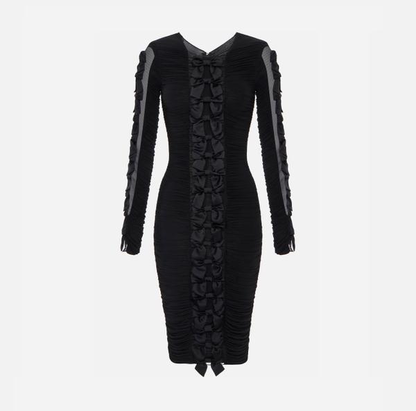 elisabetta franchi Robe en organdi stretch avec nœuds