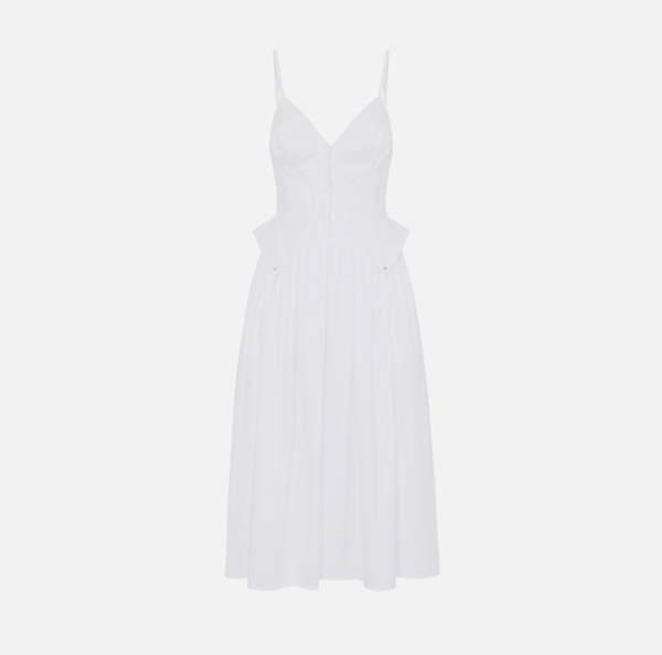 elisabetta franchi Robe en popeline de coton avec basque