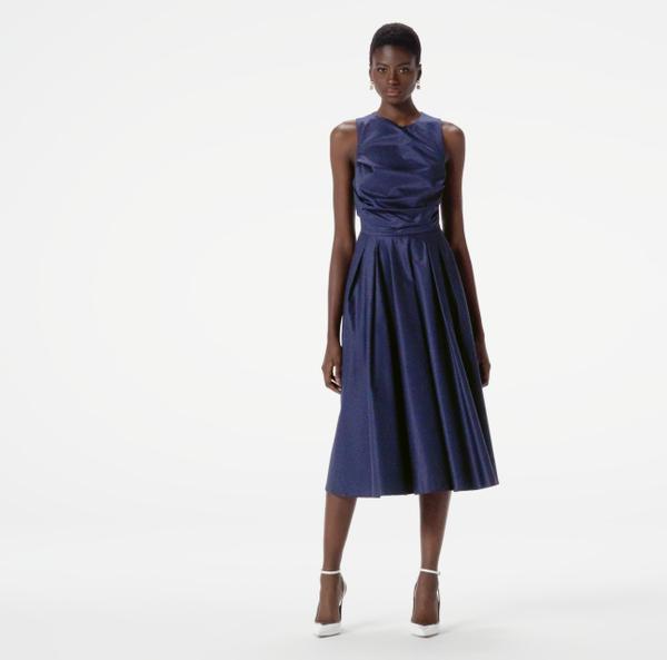 Elisabetta Franchi Robe En Popeline De Coton Avec Détail Logo