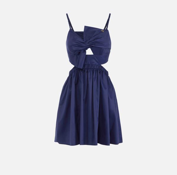 elisabetta franchi Robe en popeline de coton avec nœud