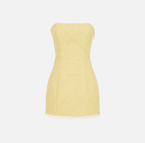 elisabetta franchi Robe en raphia avec lacets croisés