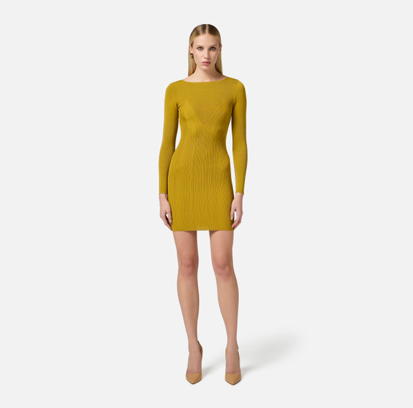 Elisabetta Franchi Robe En Tricot Avec Lacets Croisés