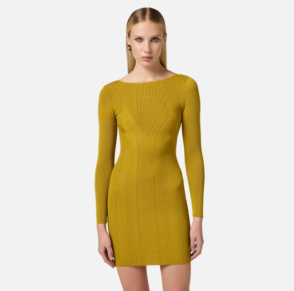Elisabetta Franchi Robe En Tricot Avec Lacets Croisés
