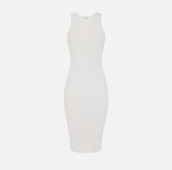 elisabetta franchi Robe en tricot avec lacets croisés