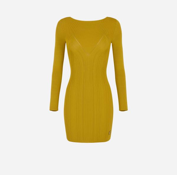 elisabetta franchi Robe en tricot avec lacets croisés