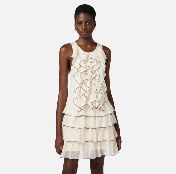 Elisabetta Franchi Robe En Tricot Avec Ruches Et Volants