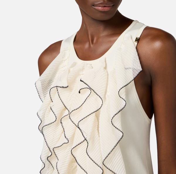 Elisabetta Franchi Robe En Tricot Avec Ruches Et Volants
