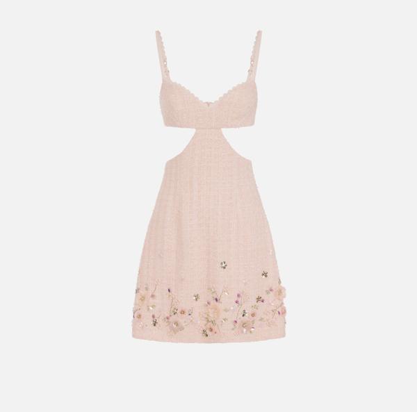 elisabetta franchi Robe en tweed avec broderies florales