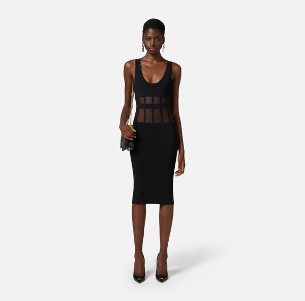 Elisabetta Franchi Robe En Viscose Avec Coupes De Corset