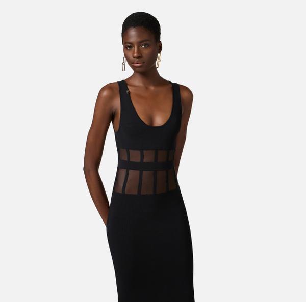 Elisabetta Franchi Robe En Viscose Avec Coupes De Corset