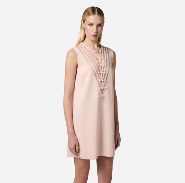 Elisabetta Franchi Robe En Viscose Avec Transparences Et Nœuds