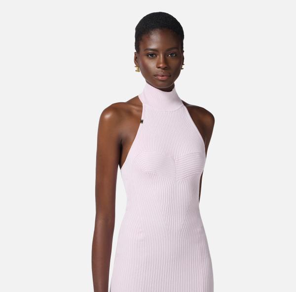 Elisabetta Franchi Robe En Viscose Côtelée Avec Cœur