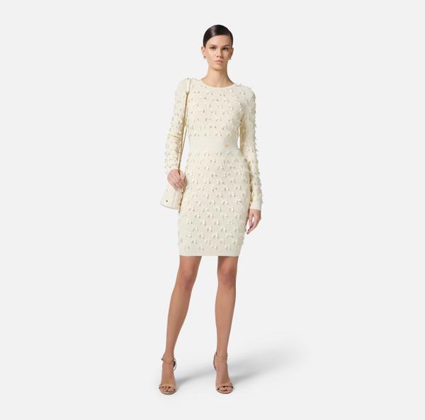 Elisabetta Franchi Robe En Viscose Stretch Avec Nœuds