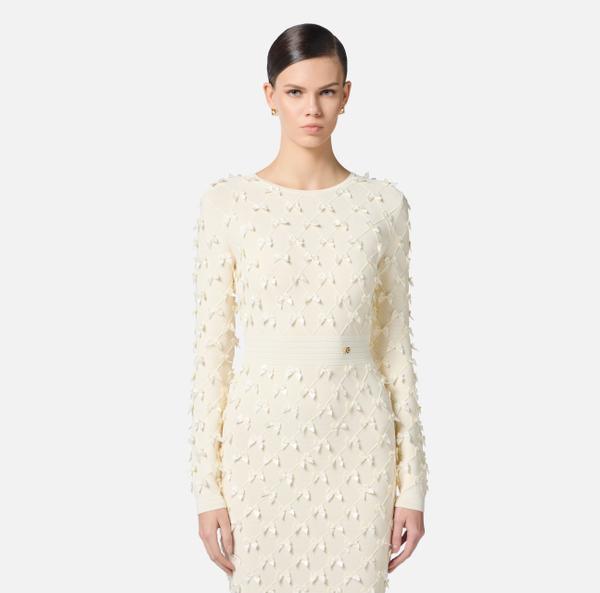 Elisabetta Franchi Robe En Viscose Stretch Avec Nœuds