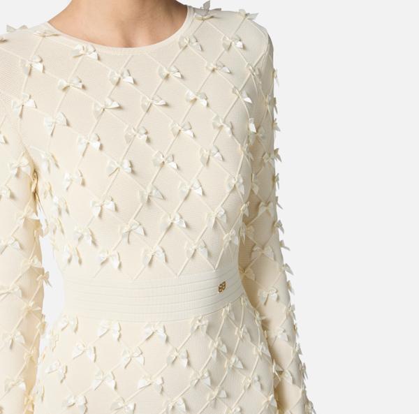 Elisabetta Franchi Robe En Viscose Stretch Avec Nœuds