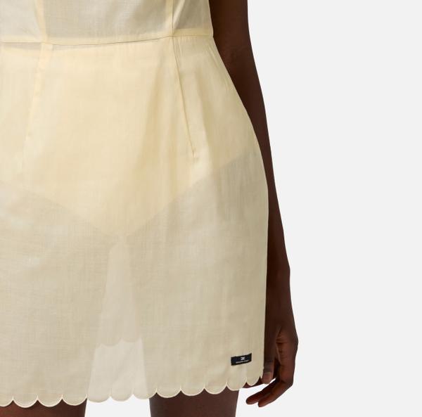 Elisabetta Franchi Robe En Voile De Coton Avec Feston Brodé