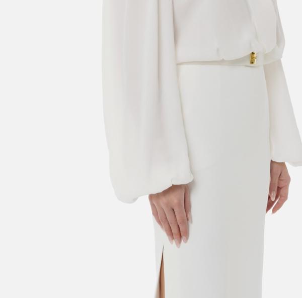 Elisabetta Franchi Robe Longue En Crêpe Avec Ceinture
