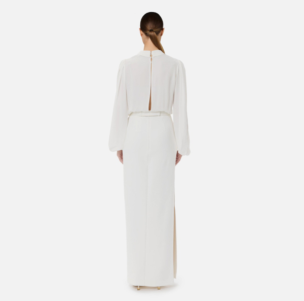 Elisabetta Franchi Robe Longue En Crêpe Avec Ceinture