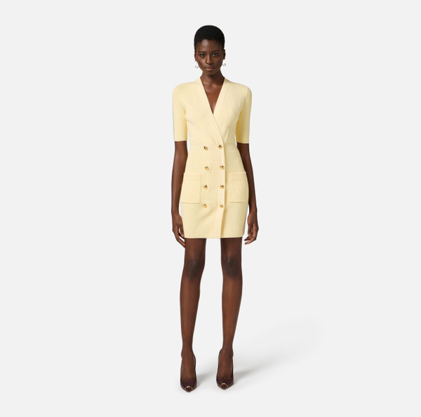 Elisabetta Franchi Robe-manteau En Tricot Avec Tulle