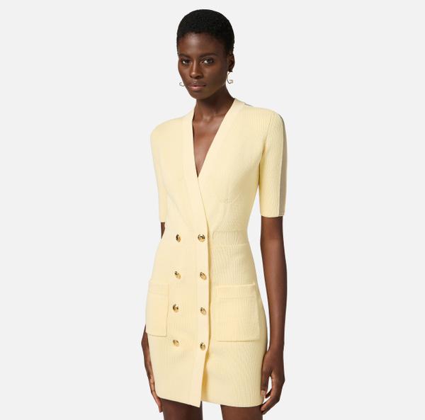 Elisabetta Franchi Robe-manteau En Tricot Avec Tulle