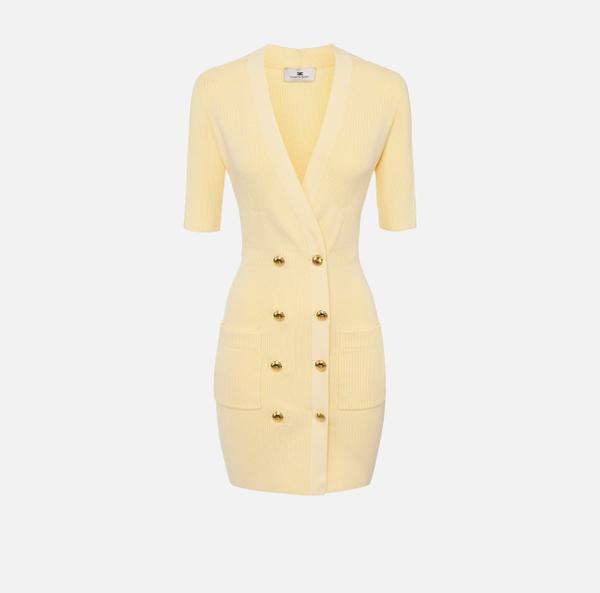 elisabetta franchi Robe-manteau en tricot avec tulle