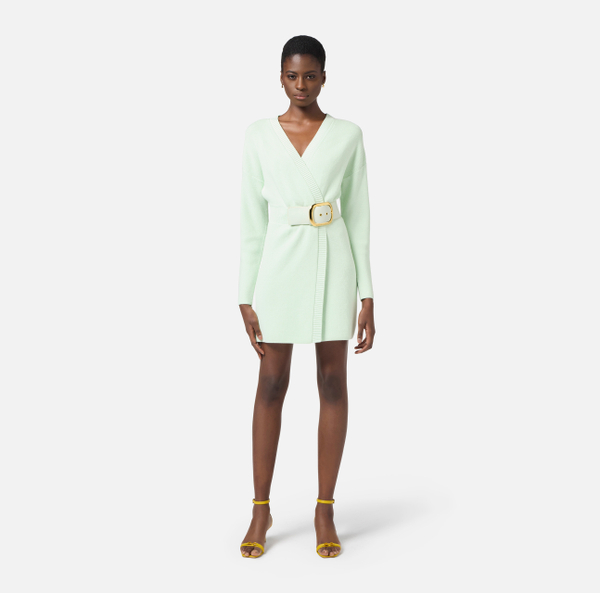 Elisabetta Franchi Robe-manteau En Viscose Avec Maxi Boucle