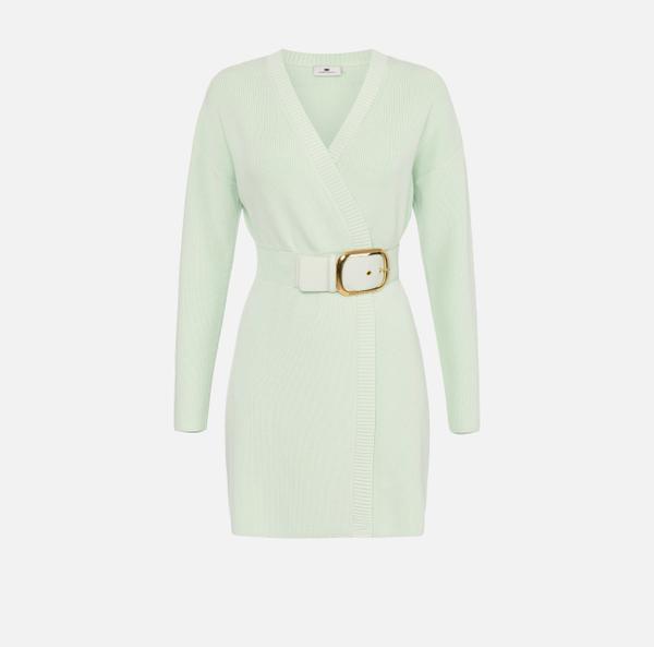 elisabetta franchi Robe-manteau en viscose avec maxi boucle