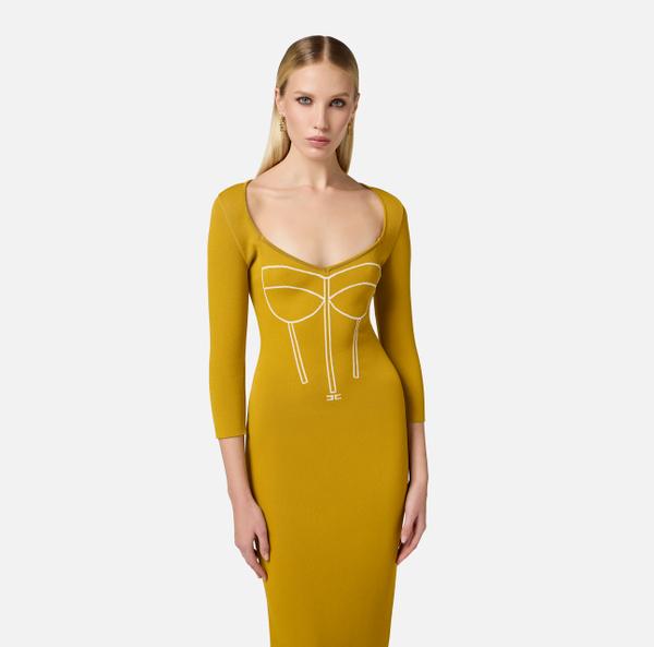 Elisabetta Franchi Robe Mi-mollet Avec Effet Corset