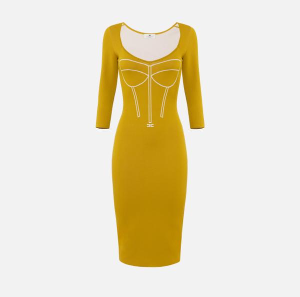 elisabetta franchi Robe mi-mollet avec effet corset