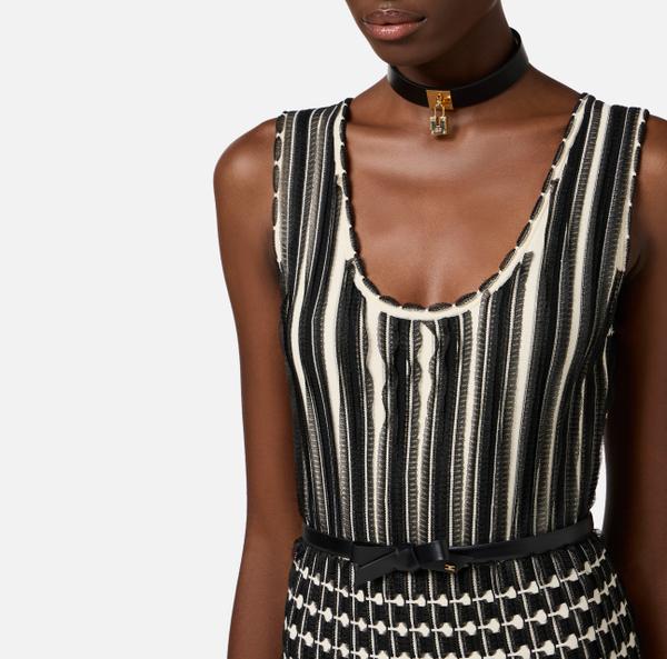 Elisabetta Franchi Robe Midi En Viscose Avec Micro-ruches