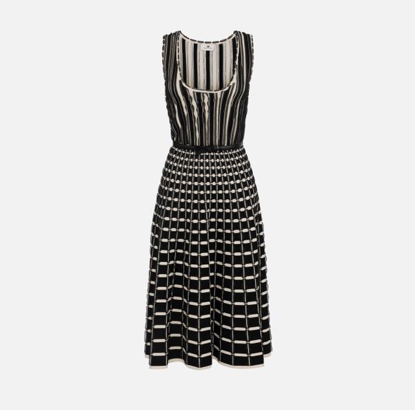 elisabetta franchi Robe midi en viscose avec micro-ruches