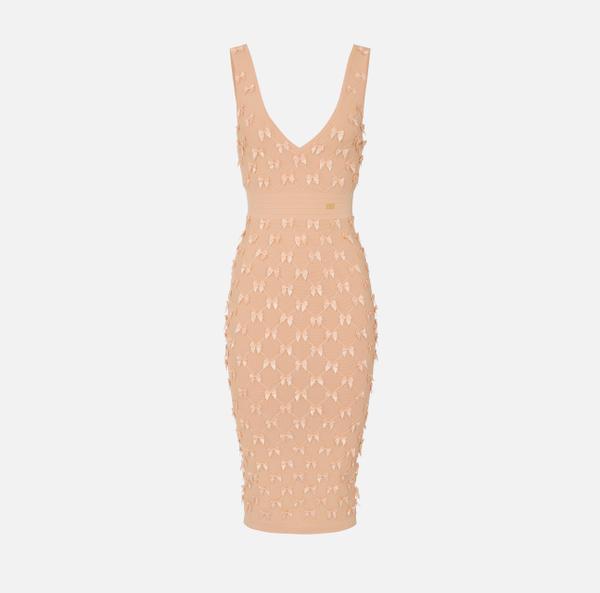 elisabetta franchi Robe midi en viscose stretch avec nœuds