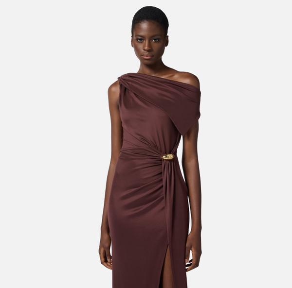 Elisabetta Franchi Robe Red Carpet Asymétrique En Jersey