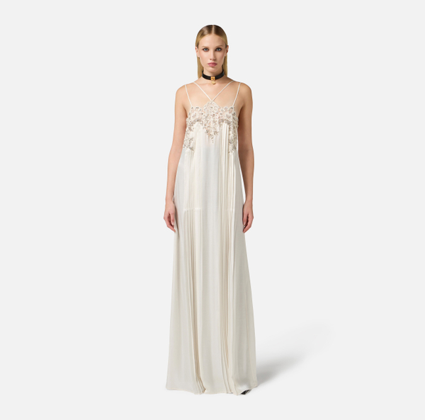 Elisabetta Franchi Robe Red Carpet Avec Détail En Dentelle