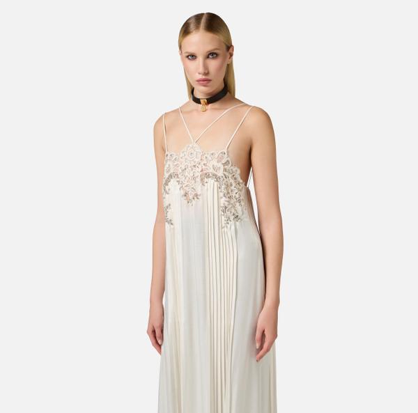 Elisabetta Franchi Robe Red Carpet Avec Détail En Dentelle