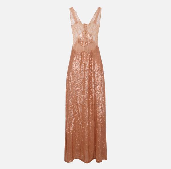elisabetta franchi Robe Red Carpet en dentelle et sequins