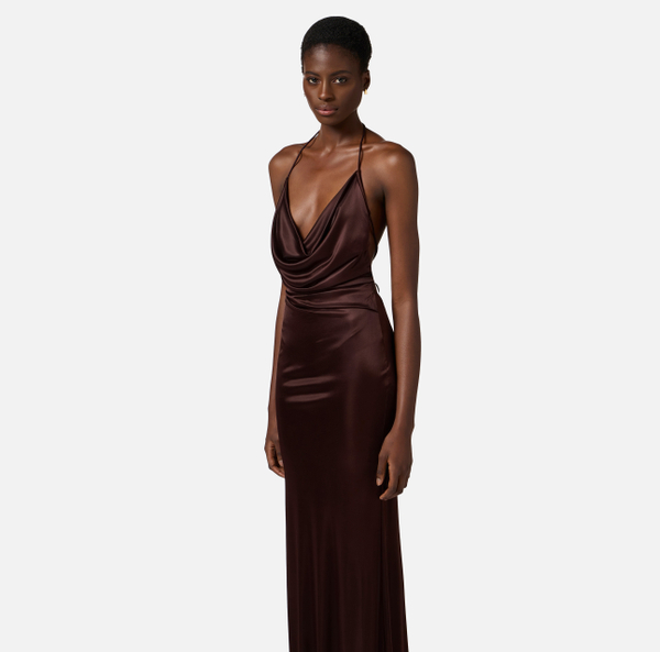 Elisabetta Franchi Robe Red Carpet En Jersey Avec Dos Nu