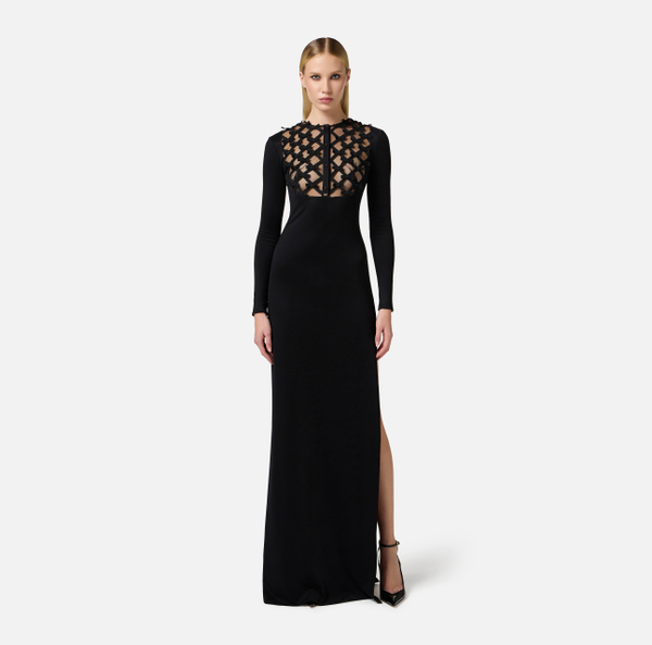 Elisabetta Franchi Robe Red Carpet En Jersey Avec Nœuds