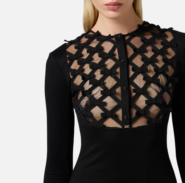 Elisabetta Franchi Robe Red Carpet En Jersey Avec Nœuds