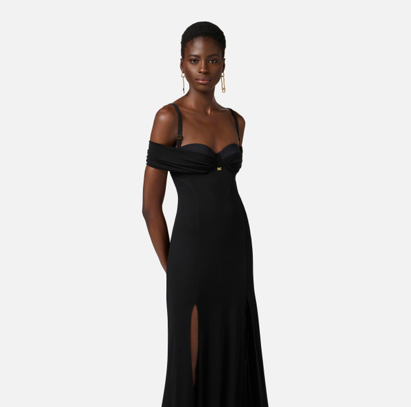 Elisabetta Franchi Robe Red Carpet En Jersey Crêpe Avec Corset