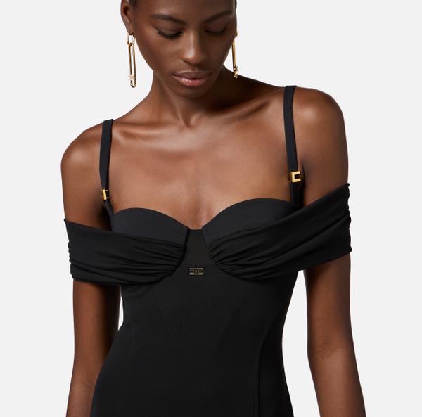 Elisabetta Franchi Robe Red Carpet En Jersey Crêpe Avec Corset