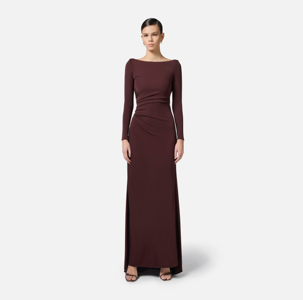 Elisabetta Franchi Robe Red Carpet En Jersey Léger Avec Drapés