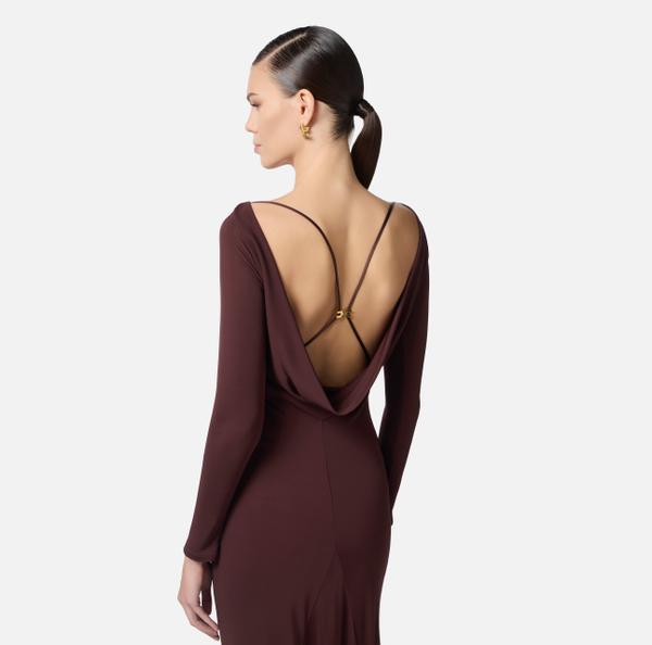 Elisabetta Franchi Robe Red Carpet En Jersey Léger Avec Drapés