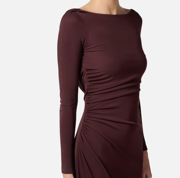 Elisabetta Franchi Robe Red Carpet En Jersey Léger Avec Drapés