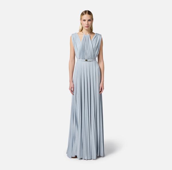 Elisabetta Franchi Robe Red Carpet En Jersey Lurex Avec Ceinture