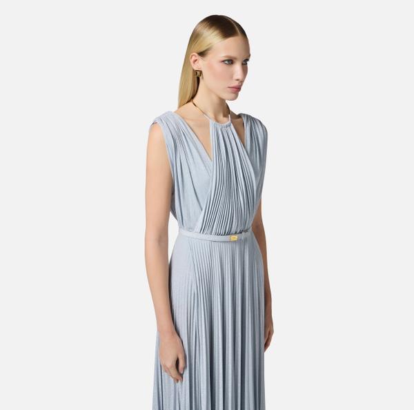 Elisabetta Franchi Robe Red Carpet En Jersey Lurex Avec Ceinture