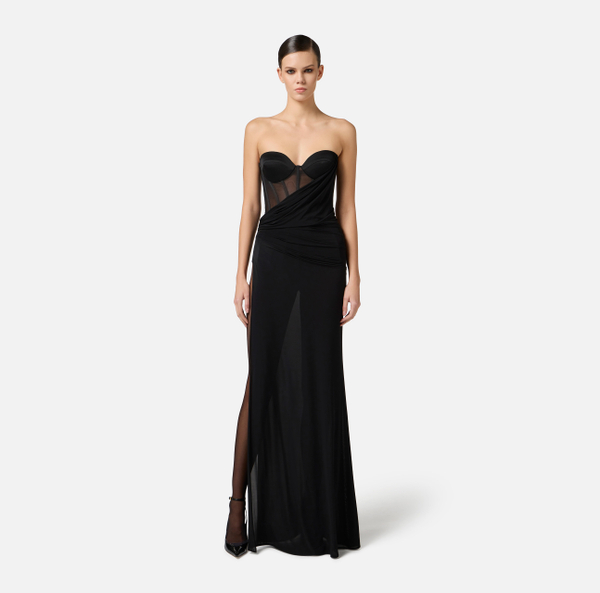 Elisabetta Franchi Robe Red Carpet En Organdi Et Tulle